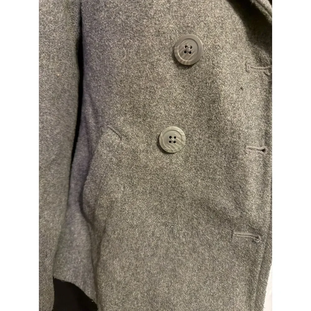 #158 - Old Navy Girls Gray Peacoat Coat – Size Medium (8)